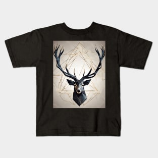 The Geometric Stag: A Symbol of Strength and Beauty Kids T-Shirt